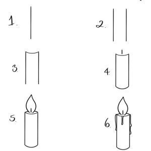 how to draw a candle