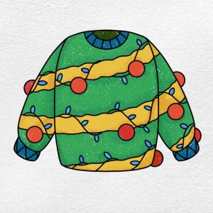 ugly christmas sweater drawing