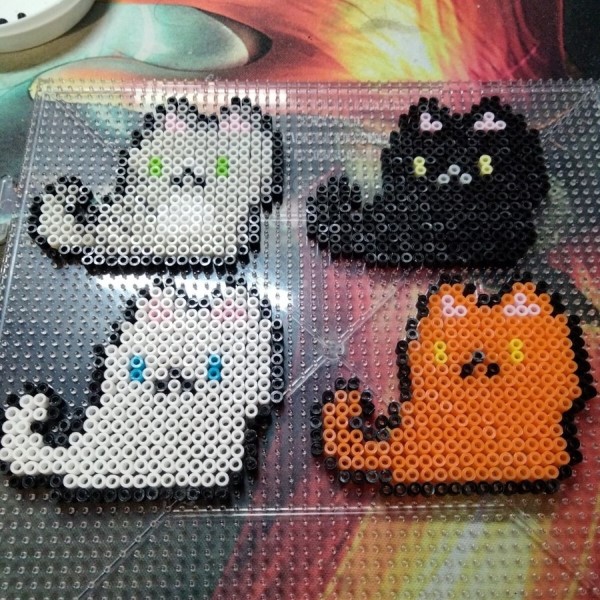 perler bead cat