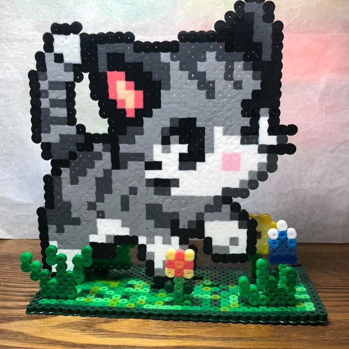 perler bead cat