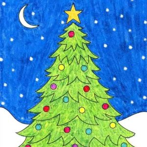 christmas tree drawing