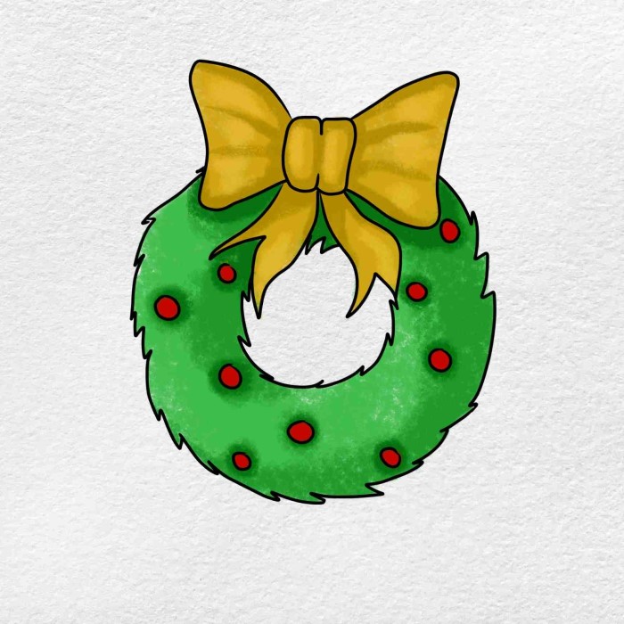 christmas wreath drawing