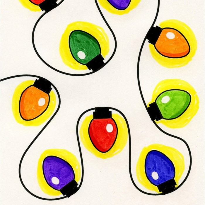 christmas lights drawing