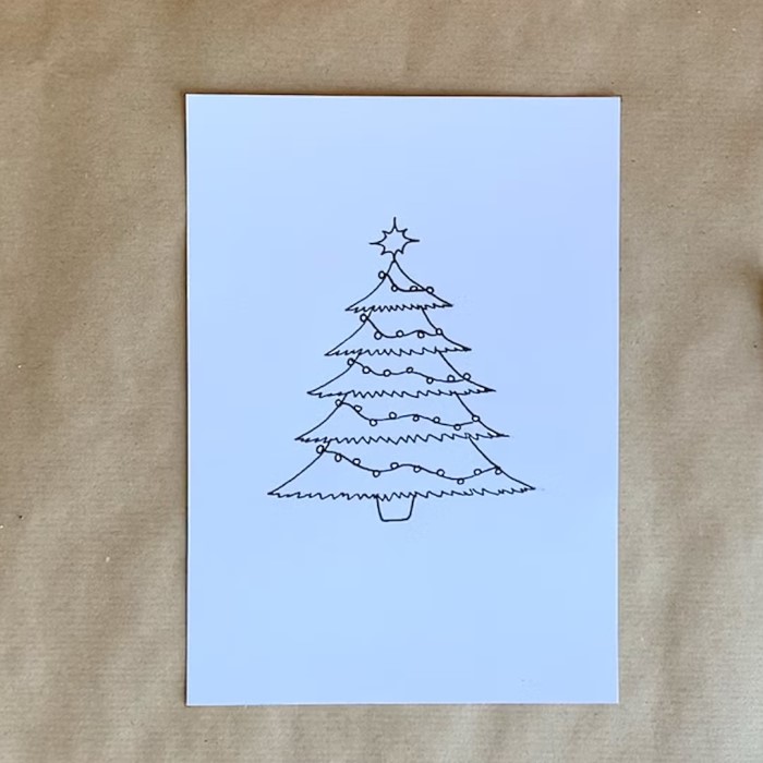 christmas tree drawing