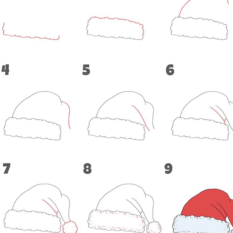 christmas hat drawing