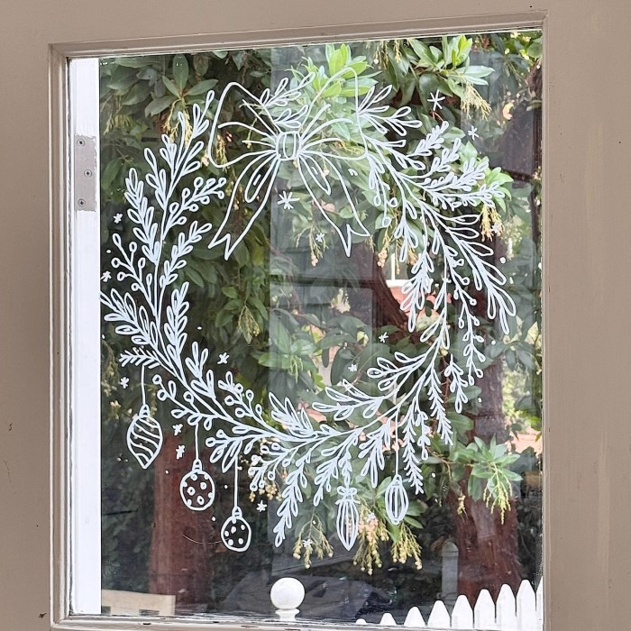 christmas wreath drawing