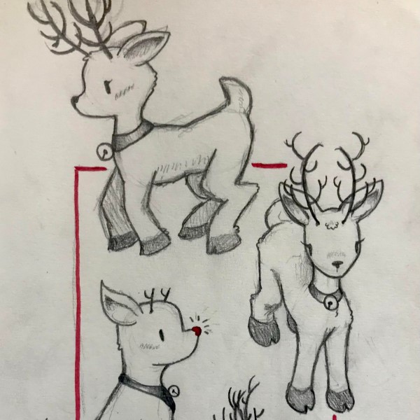 christmas reindeer drawing