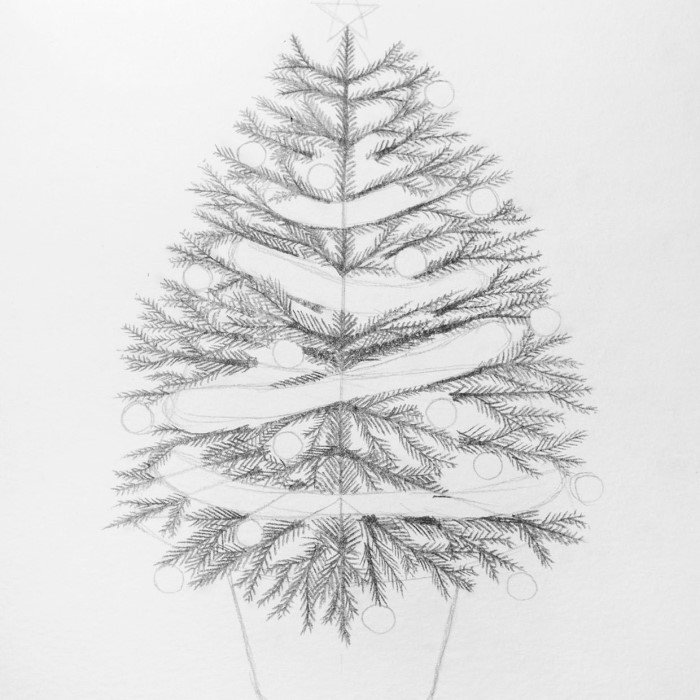 christmas tree drawing