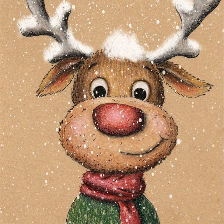 christmas reindeer drawing