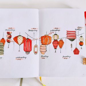 chinese lantern drawing