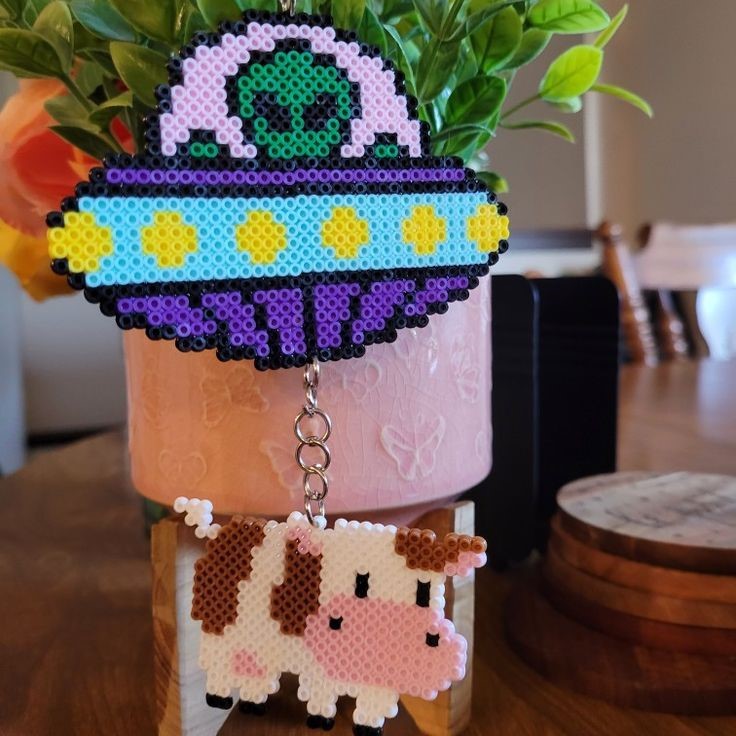 perler bead keychain