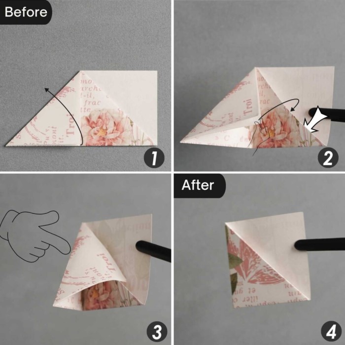 step by step sticky note origami
