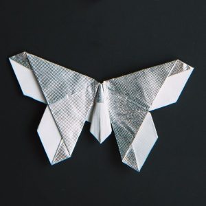origami with gum wrapper