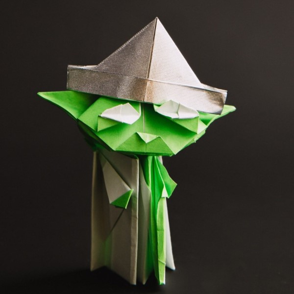origami with gum wrapper