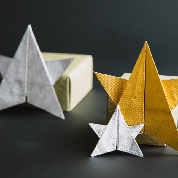 origami with gum wrapper