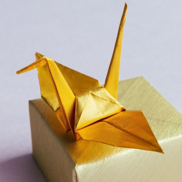 origami with gum wrapper
