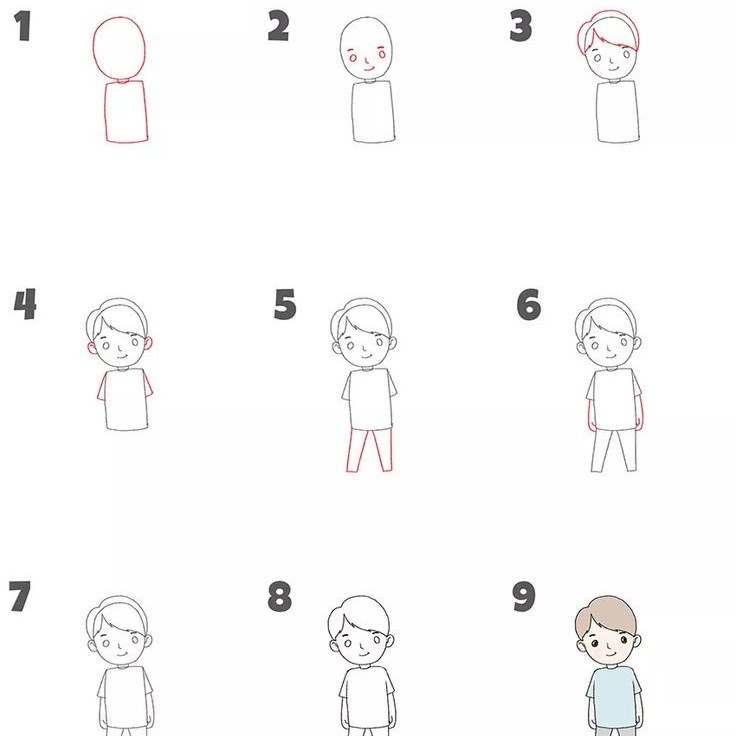 how to draw a boy