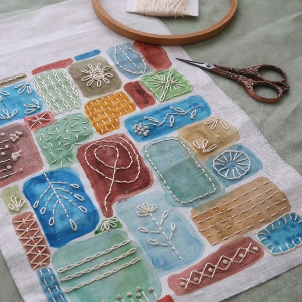 watercolor fabricx;l