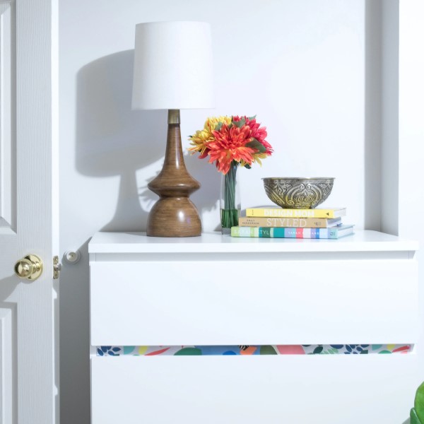 diy wallpaper dresser