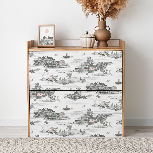 diy wallpaper dresser