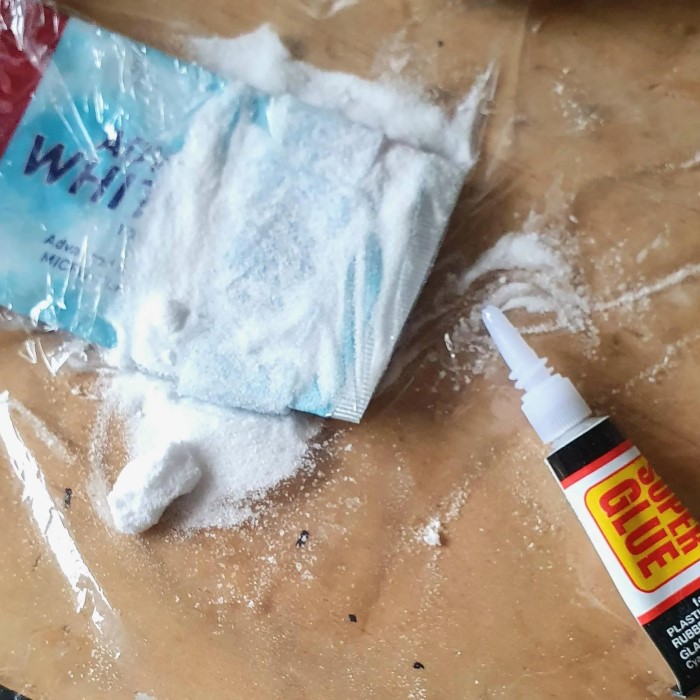 super glue and baking soda
