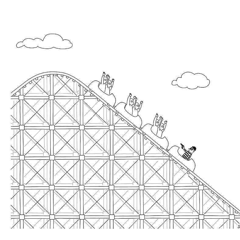 simple roller coaster drawing