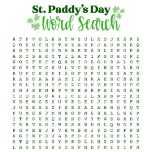 st patrick's day word search