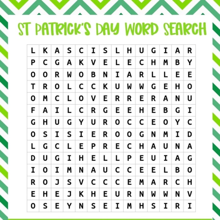st patrick's day word search