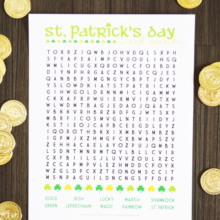 st patrick's day word search